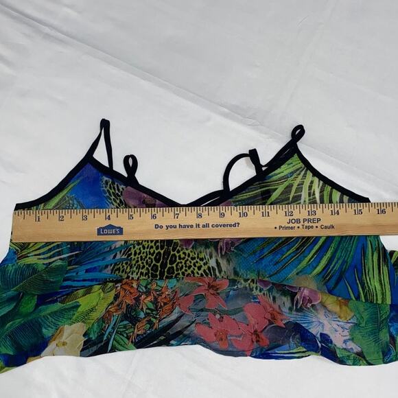 Vintage Tank Top Cami Timing Made in USA XS Floral Animal Print Sheer Coquette - Picture 4 of 9